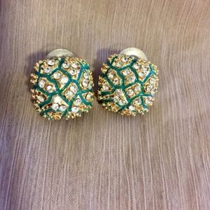 曆Turquoise and Gold Earrings曆✨✨✨